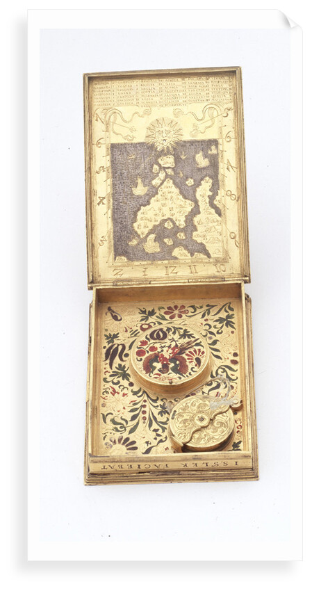 Astronomical compendium, inside of base and back of compass by Christoph Schissler