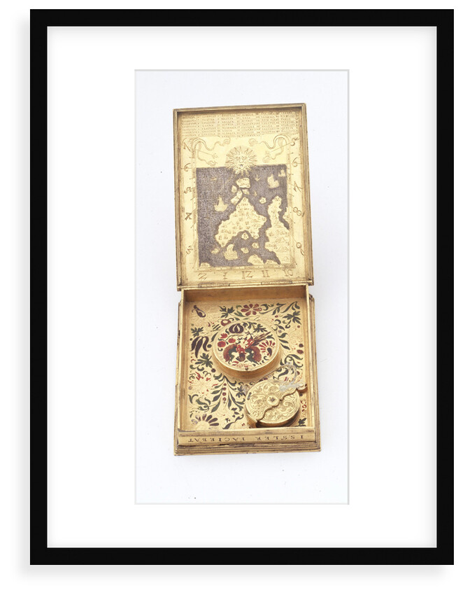Astronomical compendium, inside of base and back of compass by Christoph Schissler