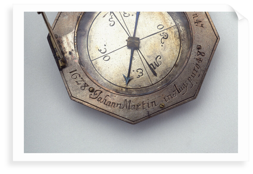 Augsburg dial, detail of signature by Johann Martin