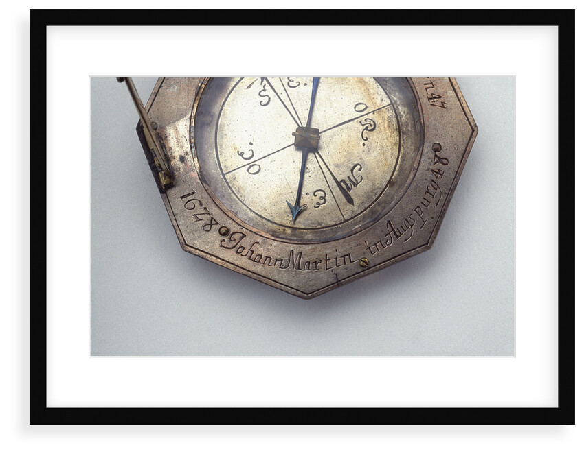 Augsburg dial, detail of signature by Johann Martin