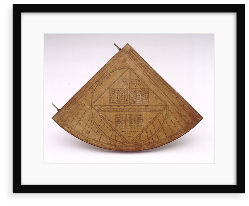 Reverse of Horary quadrant by Henry Sutton