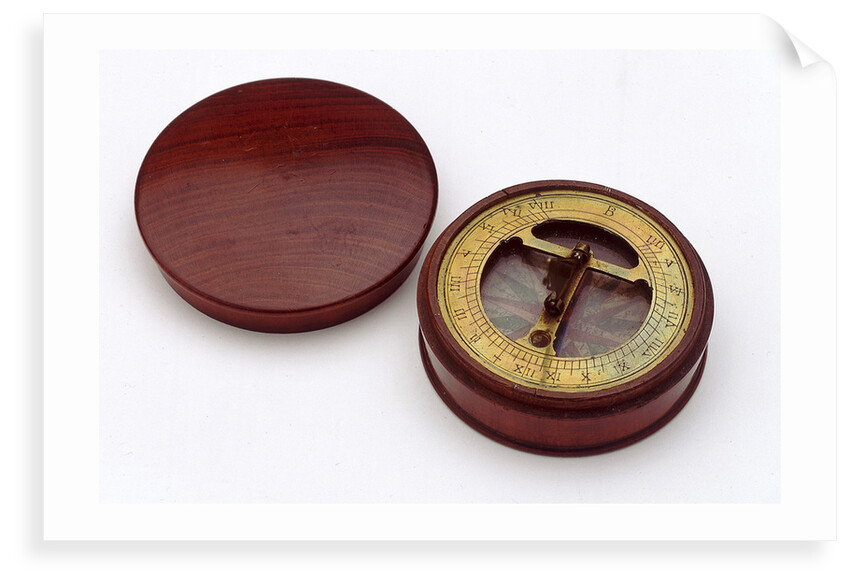 Compass dial, with lid by unknown