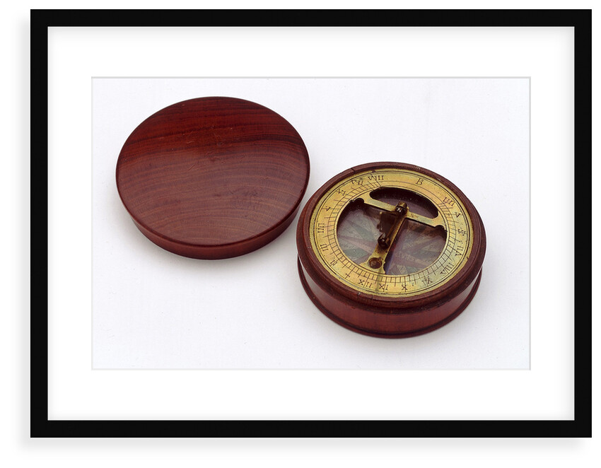 Compass dial, with lid by unknown