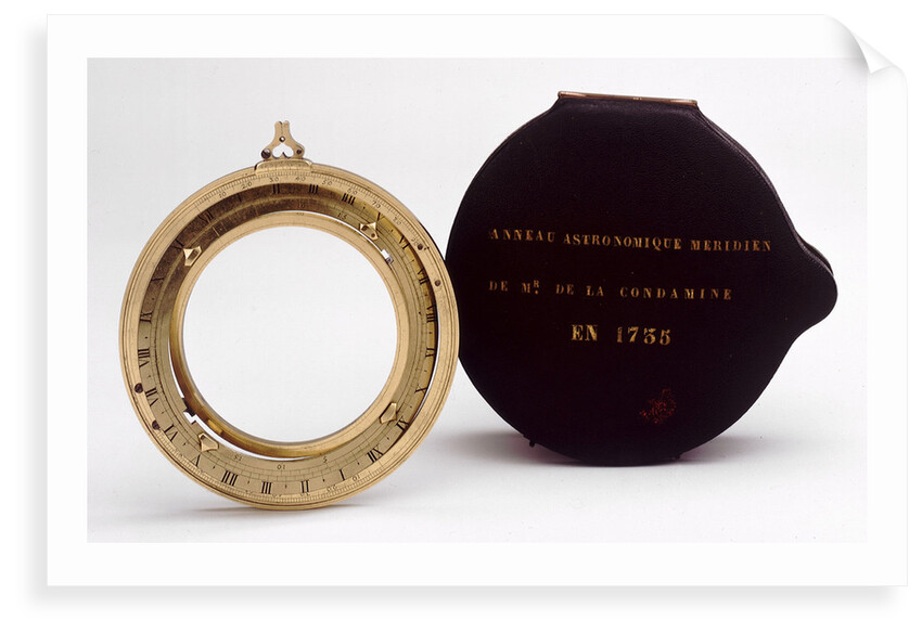 Universal equinoctial ring dial, with case by Lordelle