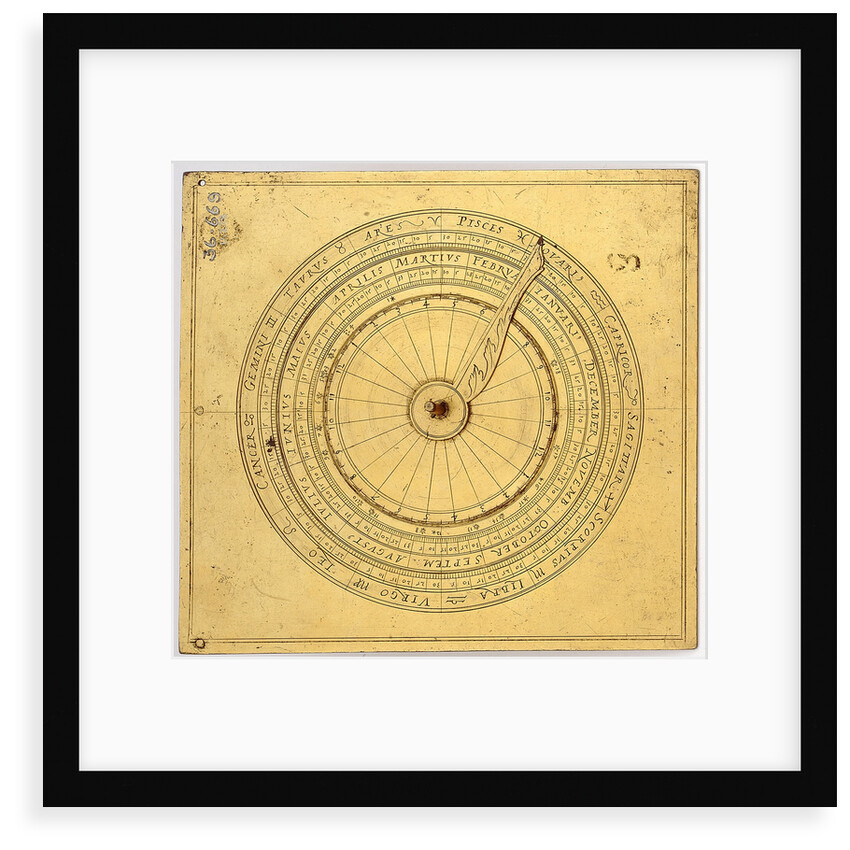 Regiomontanus dial, underside by Johann Krabbe