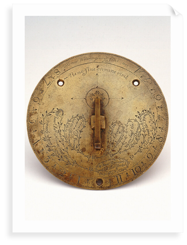 Horizontal pedestal dial for latitude 51˚ north by Thomas Crow