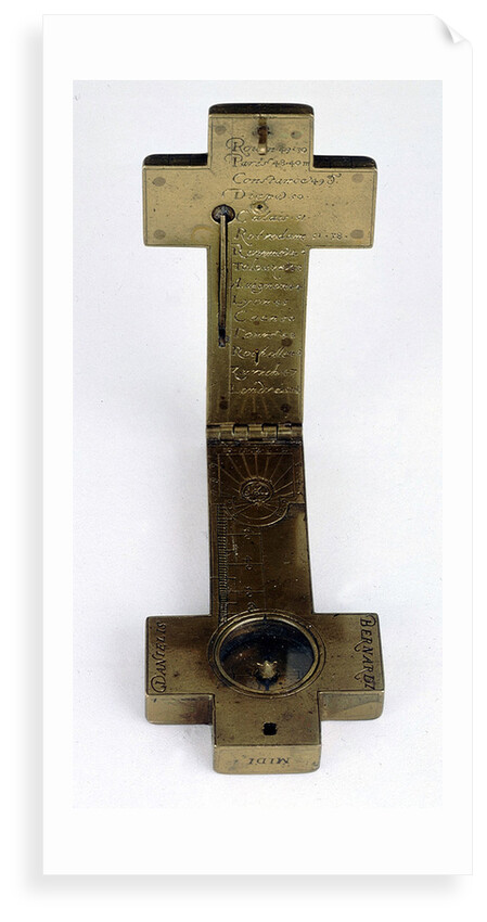 Cruciform diptych dial, leaves Ib and IIa by Bernardi Danielis