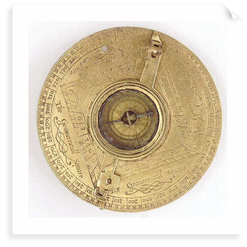 Astronomical compendium, leaf IVa, compass and theodolite by Humphrey Cole