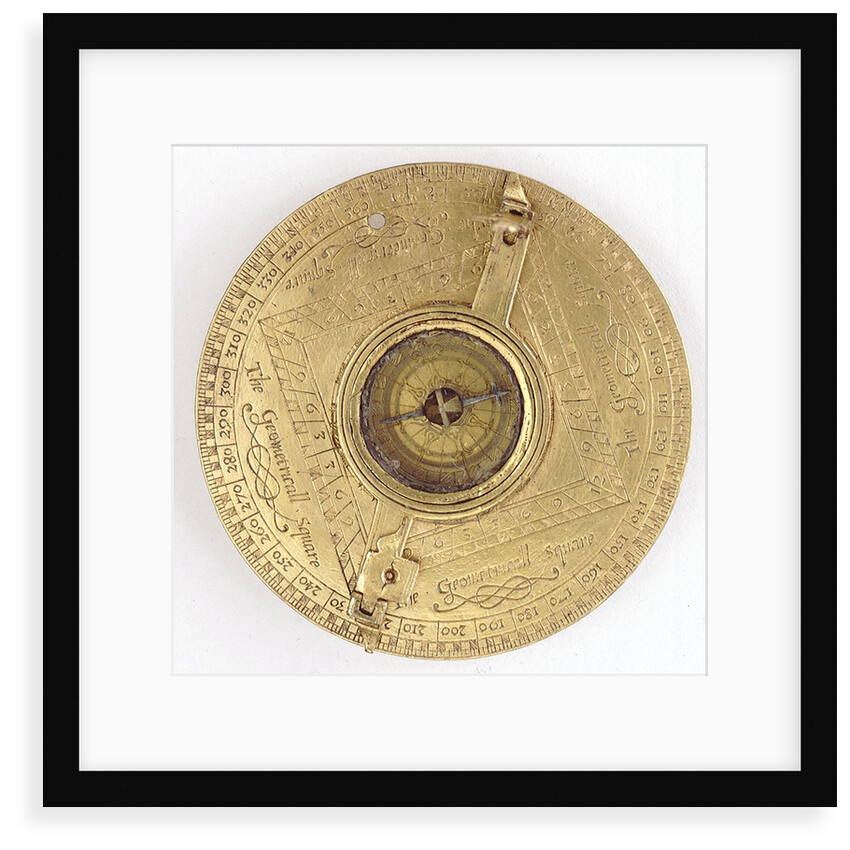 Astronomical compendium, leaf IVa, compass and theodolite by Humphrey Cole
