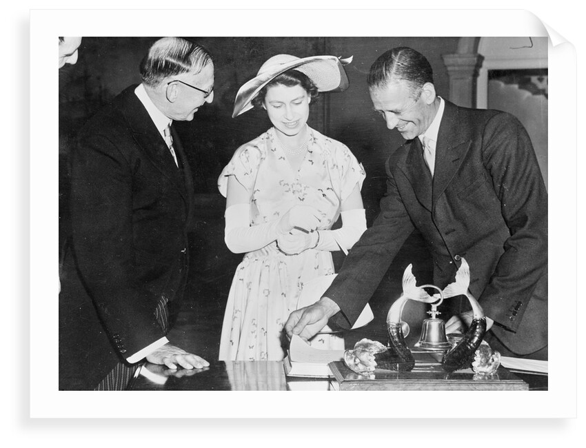 Reginald Lowen MBE with Princess Elizabeth by unknown