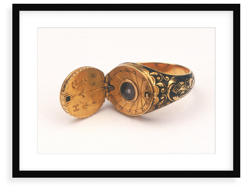 Horizontal dial, mounted on gold finger ring by unknown