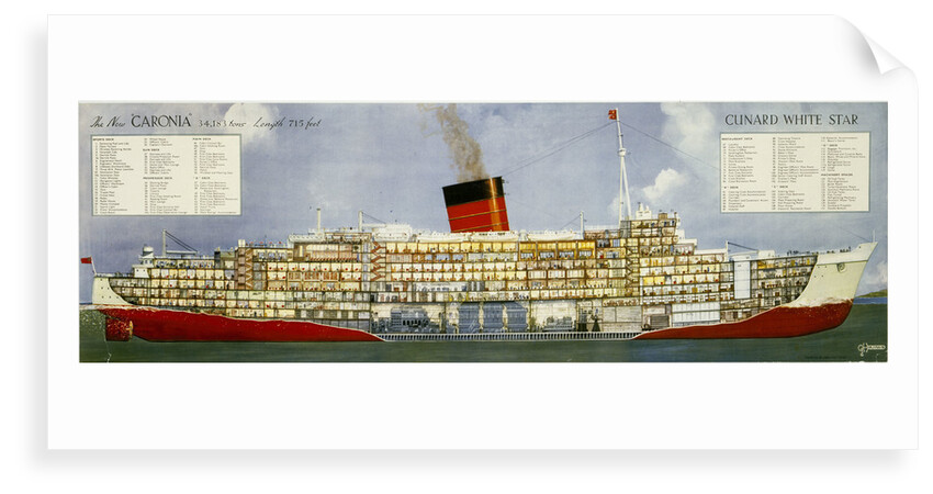 The New 'Caronia', Cunard White Star Line Poster by unknown