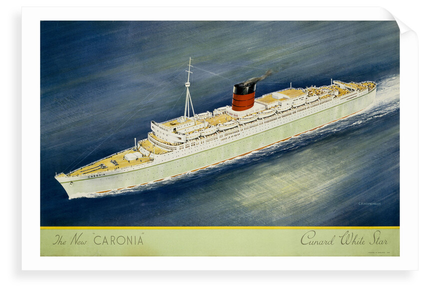 Cunard White Star Line Poster, the New Caronia by C.F. Hopkinson