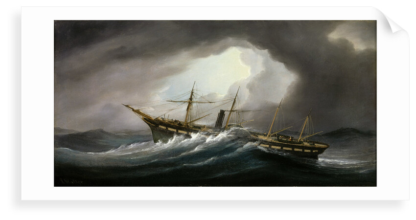 Paddle steamer 'Great Western' in a gale by Samuel Walters