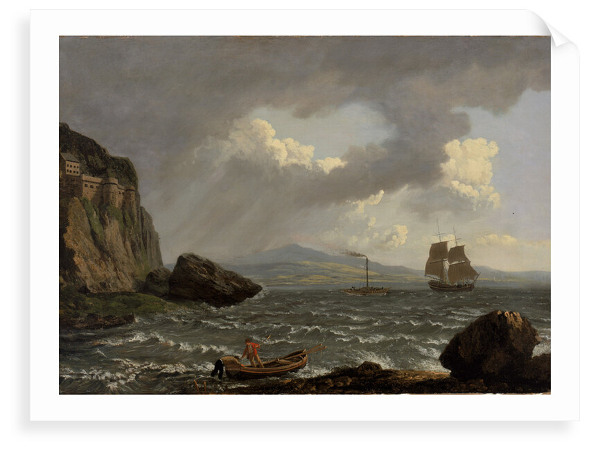 Paddle steamer 'Dumbarton Castle' in the Clyde off Dumbarton Rock by John Wilson