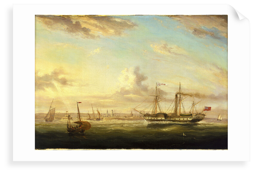 The paddle steamer Superb off Folkstone by William Adolphus Knell