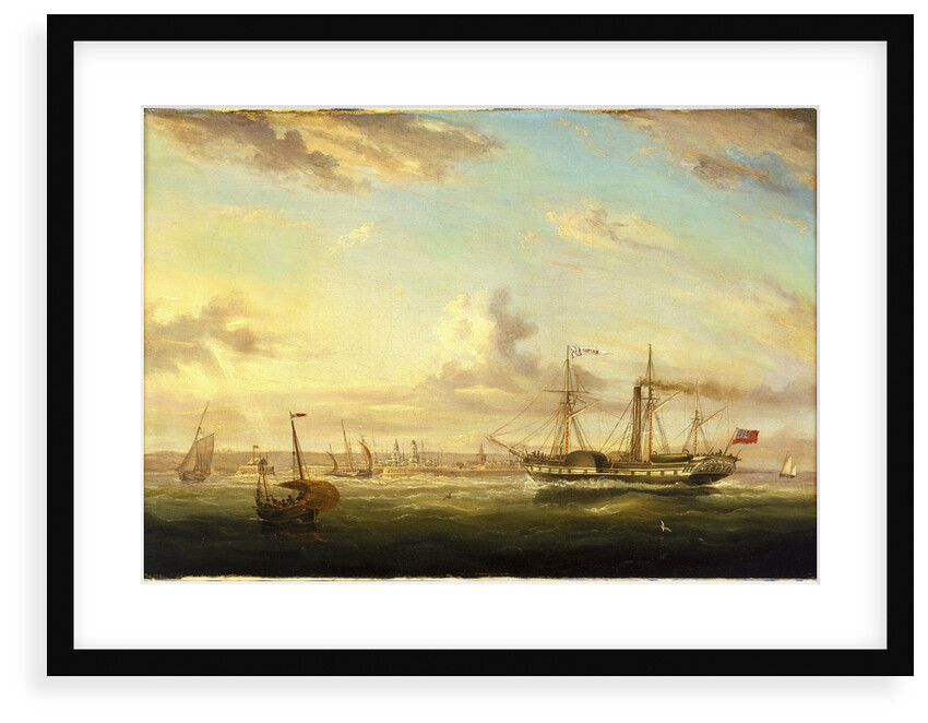 The paddle steamer Superb off Folkstone by William Adolphus Knell