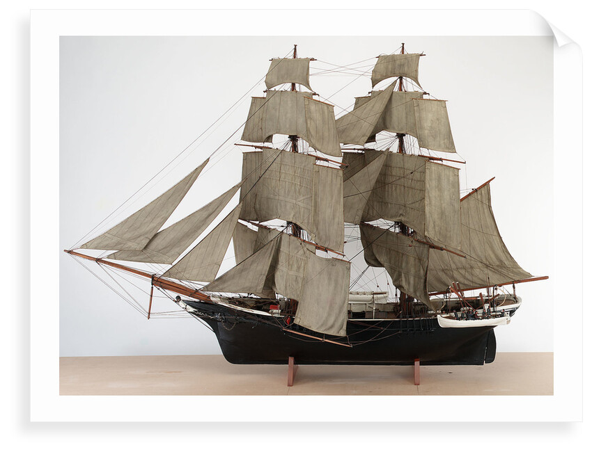 A full hull model of a Merchant sailing brig, circa 1840 by Unknown