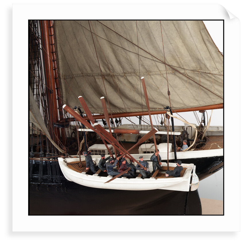 Merchantman, detail of rowing boat by unknown