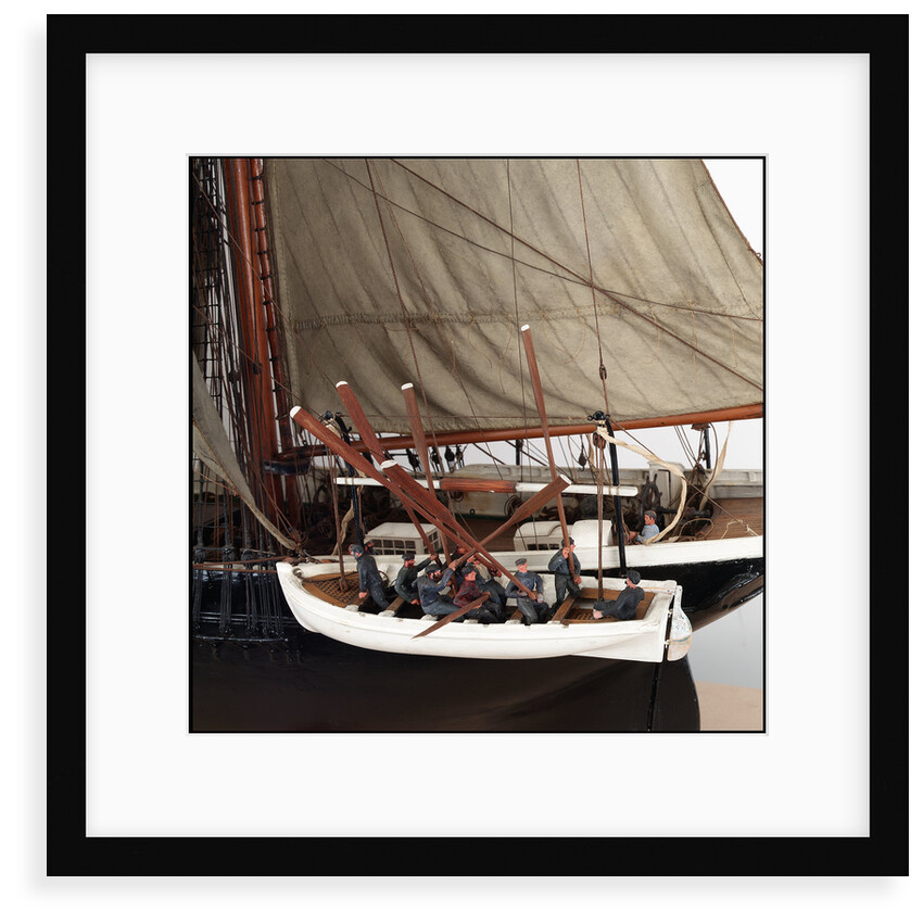 Merchantman, detail of rowing boat by unknown