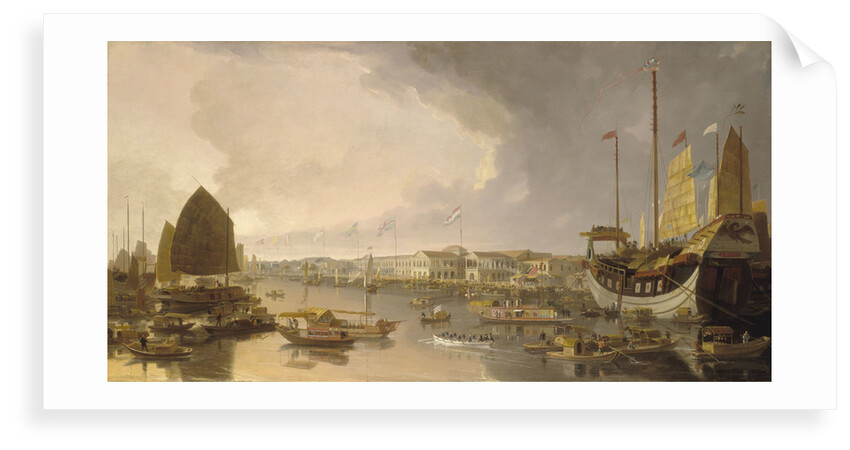 A view of the European factories at Canton by William Daniell