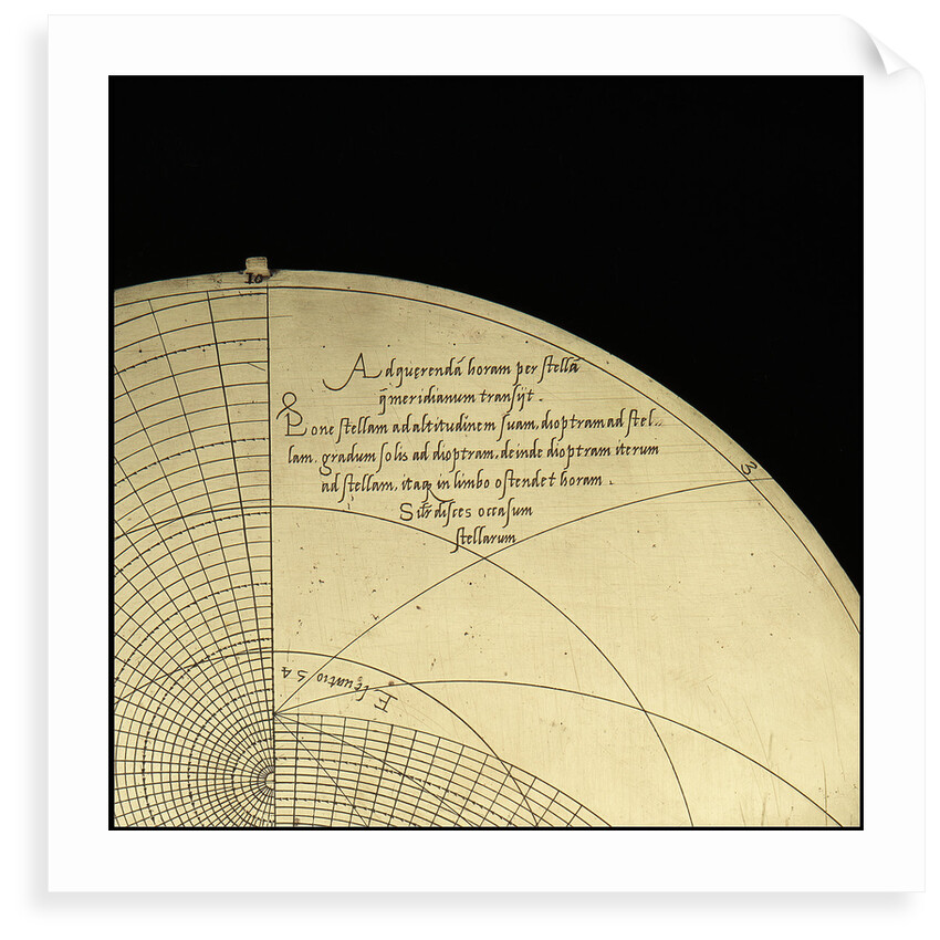 Astrolabe: inscription on plate for 51 by Michael D. Piquer
