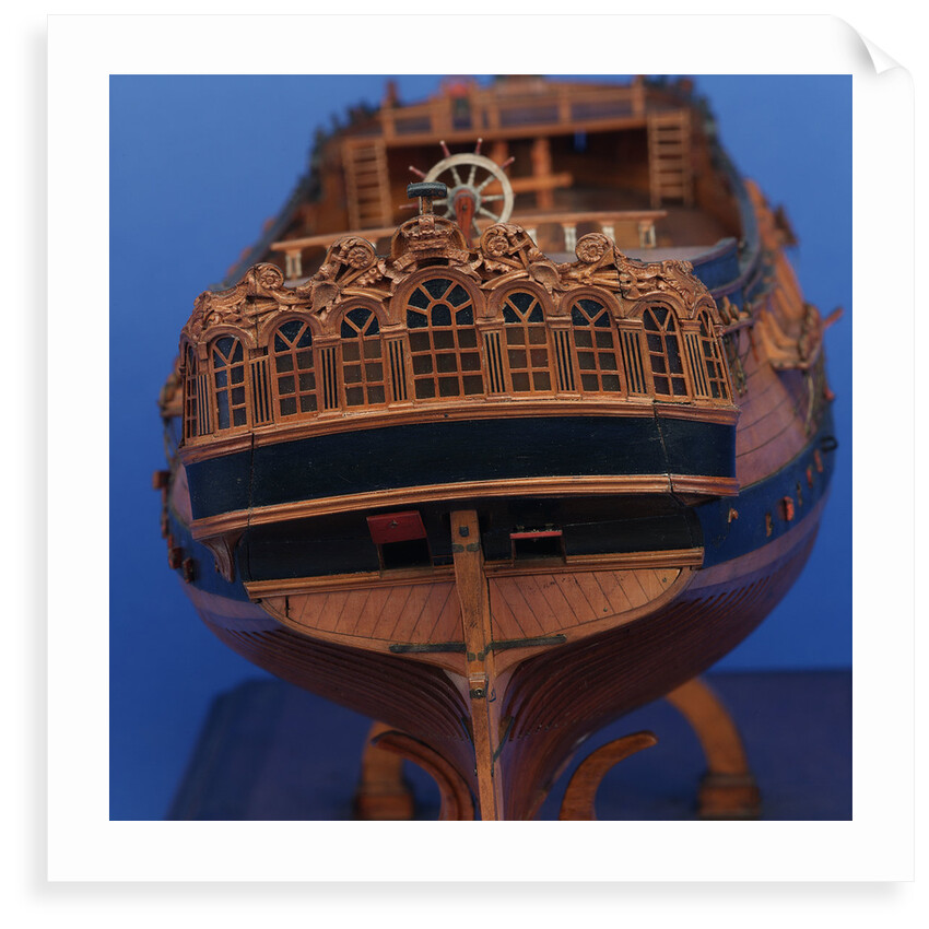 22-gun sloop, stern view, detail by unknown