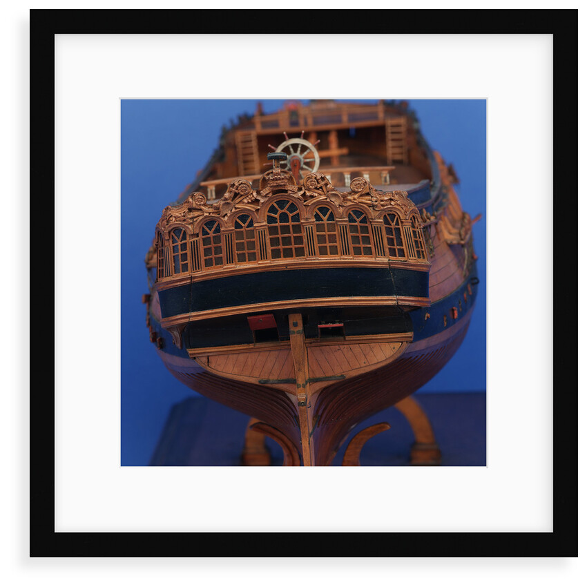 22-gun sloop, stern view, detail by unknown