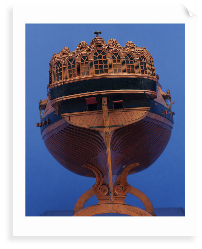 22-gun sloop, stern view, detail by unknown