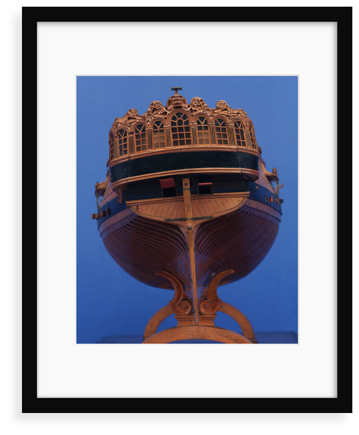 22-gun sloop, stern view, detail by unknown