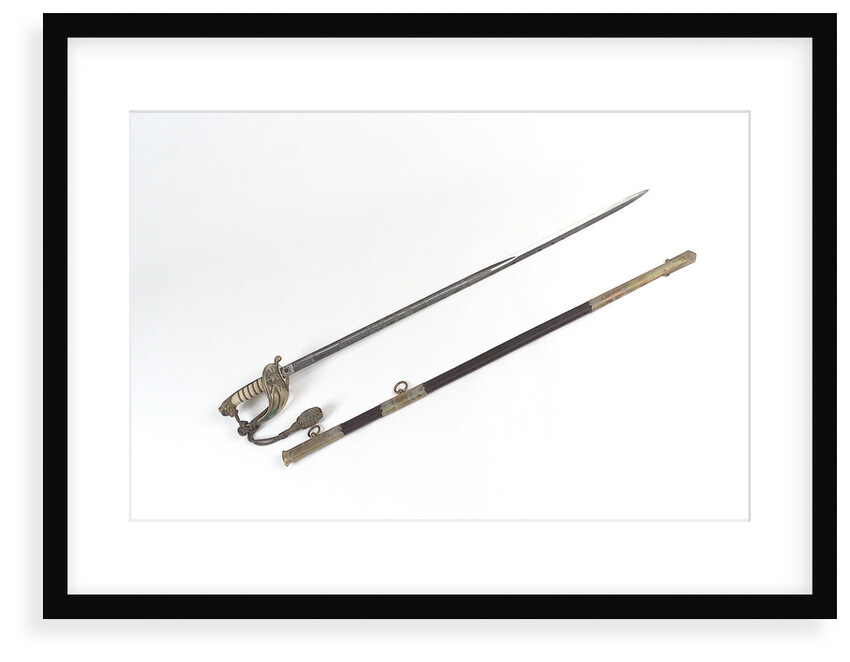 Solid half-basket hilted sword by unknown