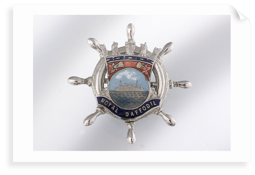 Enamelled metal brooch by unknown
