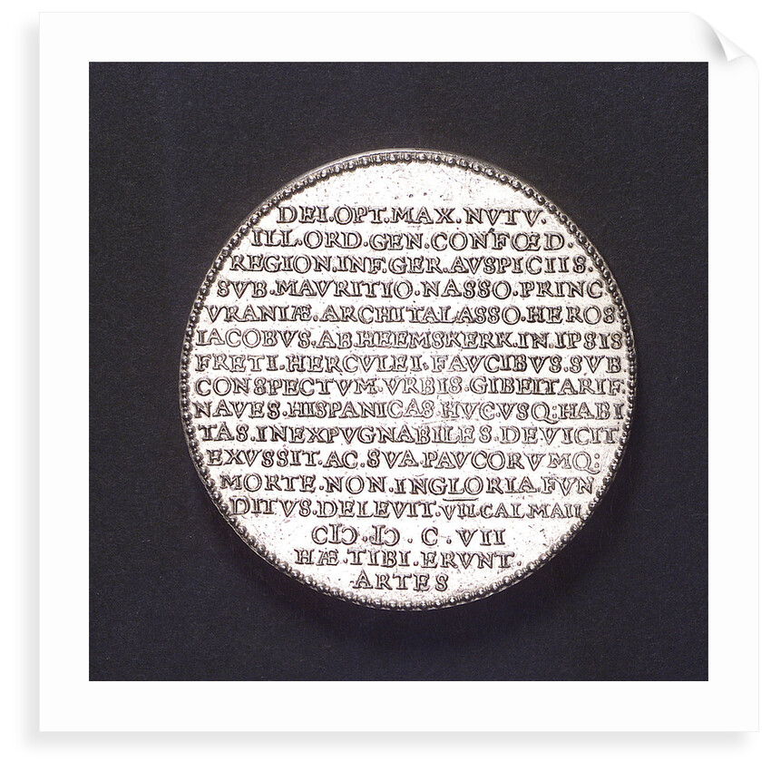 Medal commemorating Admiral Heemskerk's victory at Gibraltar, 1607; reverse by unknown