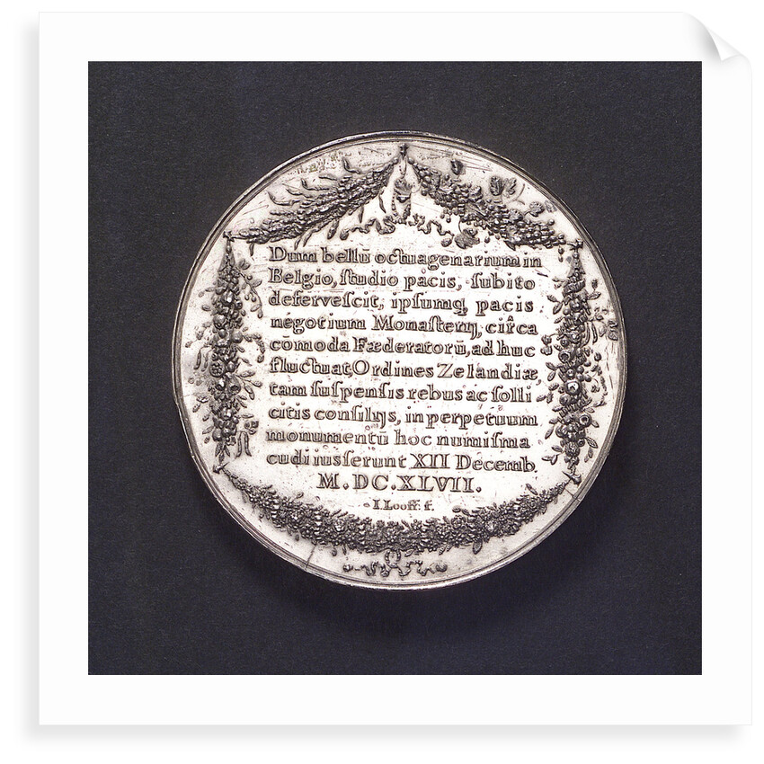 Medal commemorating the Congress of Munster, 1647; reverse by J. Looff