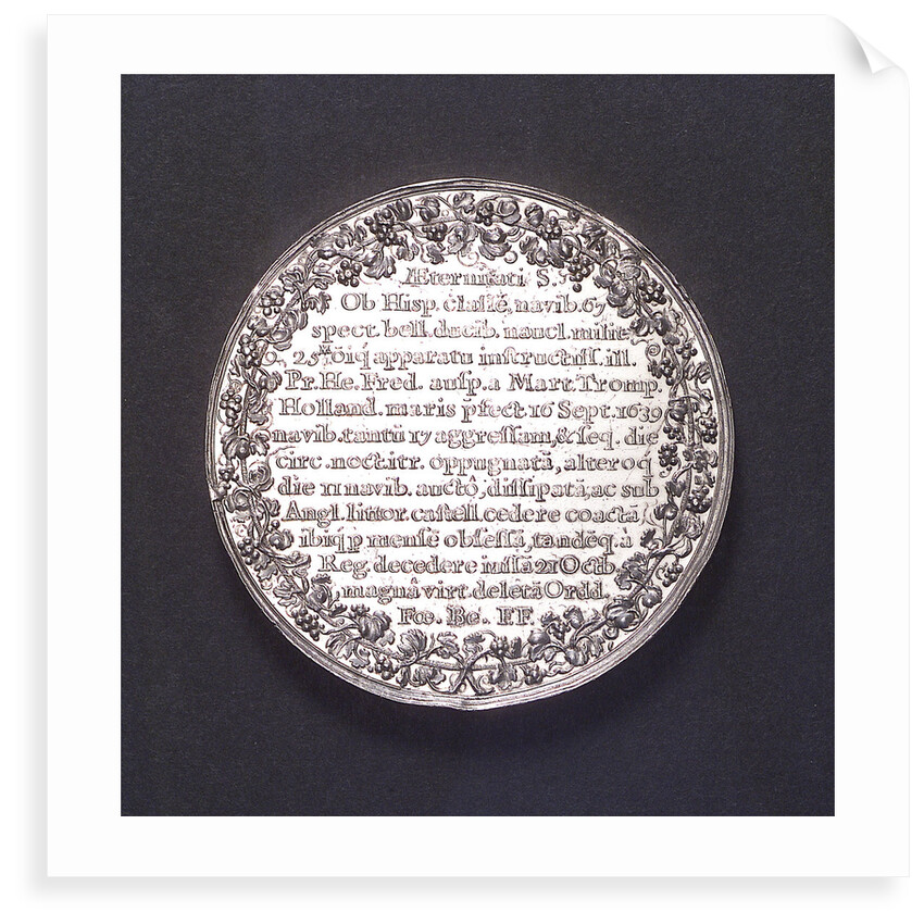 Medal commemorating the destruction of the Spanish fleet off Dover, 1639; reverse by J. Looff