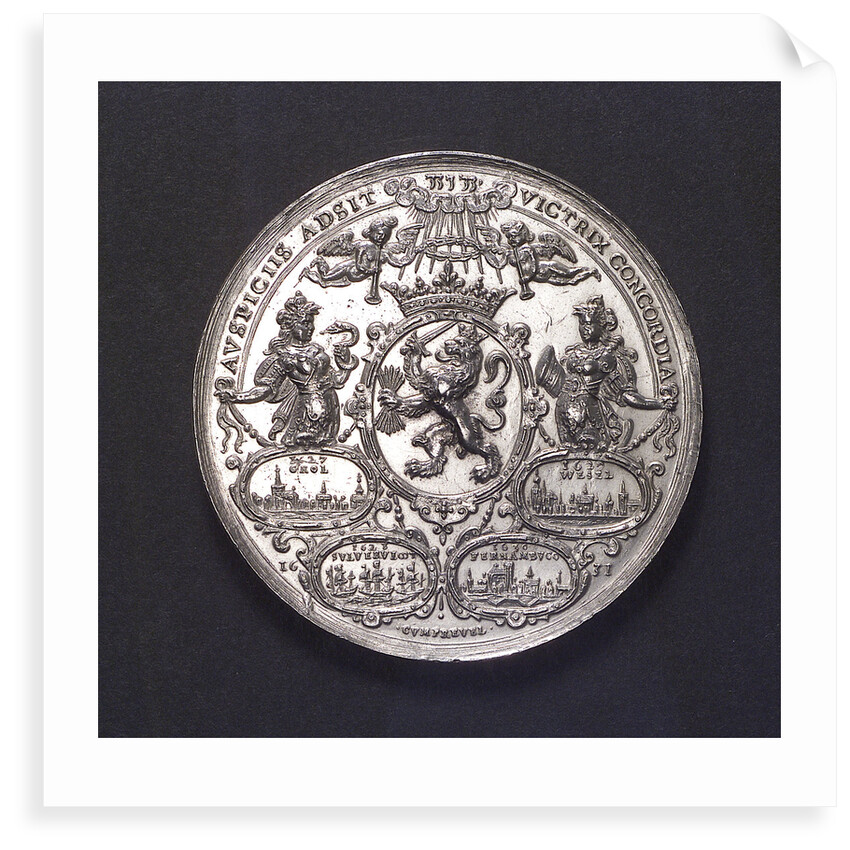Medal commemorating the capture of the Spanish silver fleet off Matanzas, 1628; reverse by A. van der Wilge