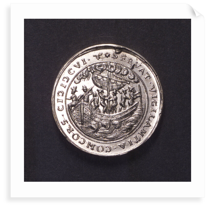 Counter commemorating the defeat of the Dutch fleet under Admiral Houtain, 1606; obverse by unknown