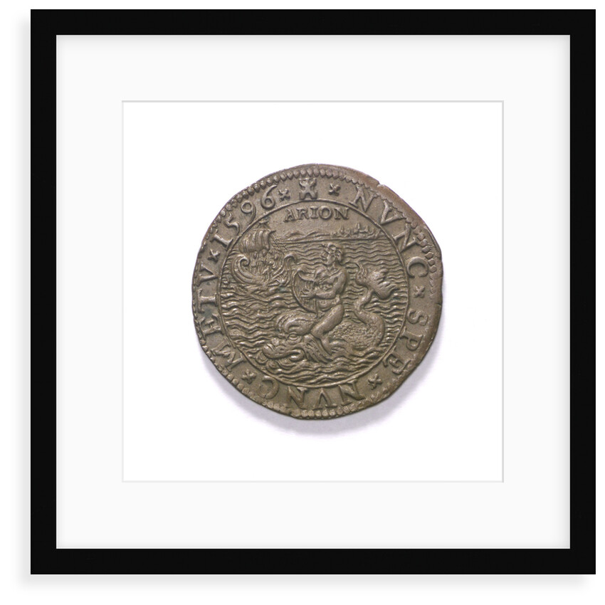 Counter commemorating revived sea trade, 1596; obverse by unknown