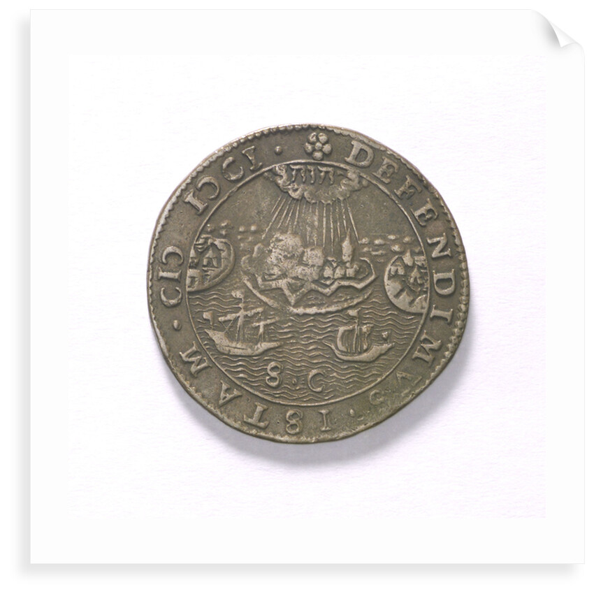 Counter commemorating the Battle of Rhinberck and the siege of Ostend, 1601; reverse by unknown