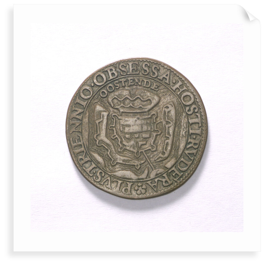 Counter commemorating the siege of Ostend, 1604 and the capture of other cities; obverse by unknown