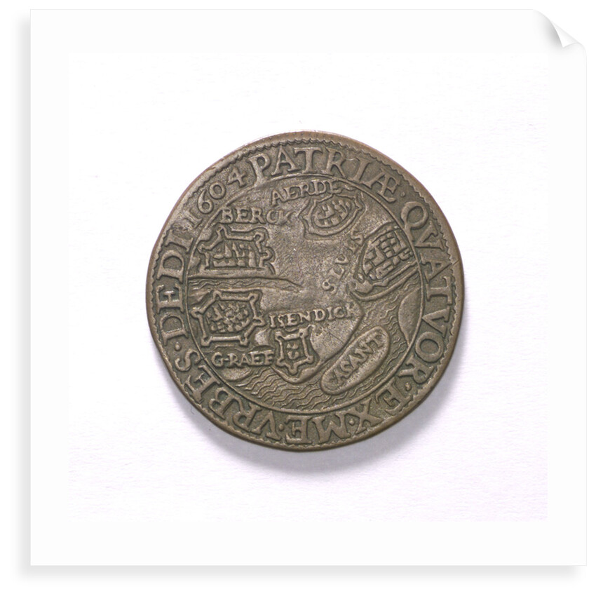 Counter commemorating the siege of Ostend, 1604 and the capture of other cities; reverse by unknown