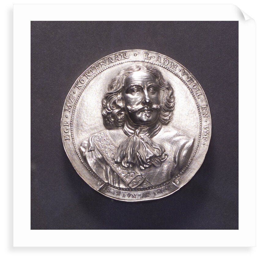 Medal commemorating the Battle of Lowestoft and the death of Admiral Kortenaar, 1665; obverse by O.M.
