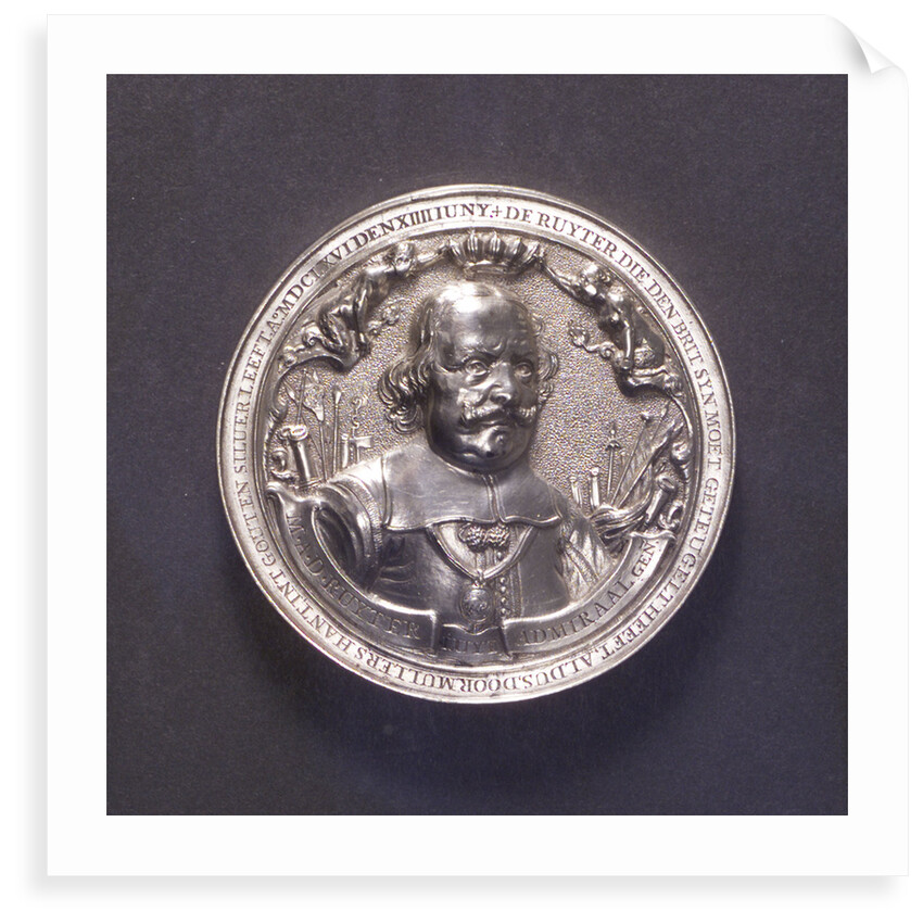 Medal commemorating the Battle of the Four Days and Admiral de Ruyter, 1666; obverse by O.M.