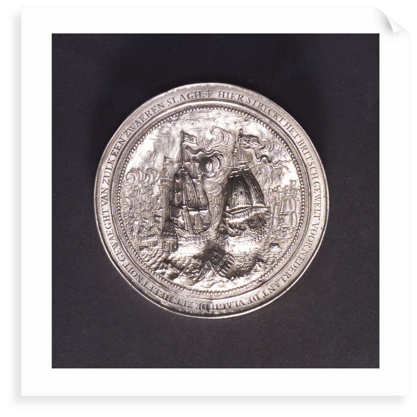Medal commemorating the Battle of the Four Days and Admiral de Ruyter, 1666; reverse by O.M.