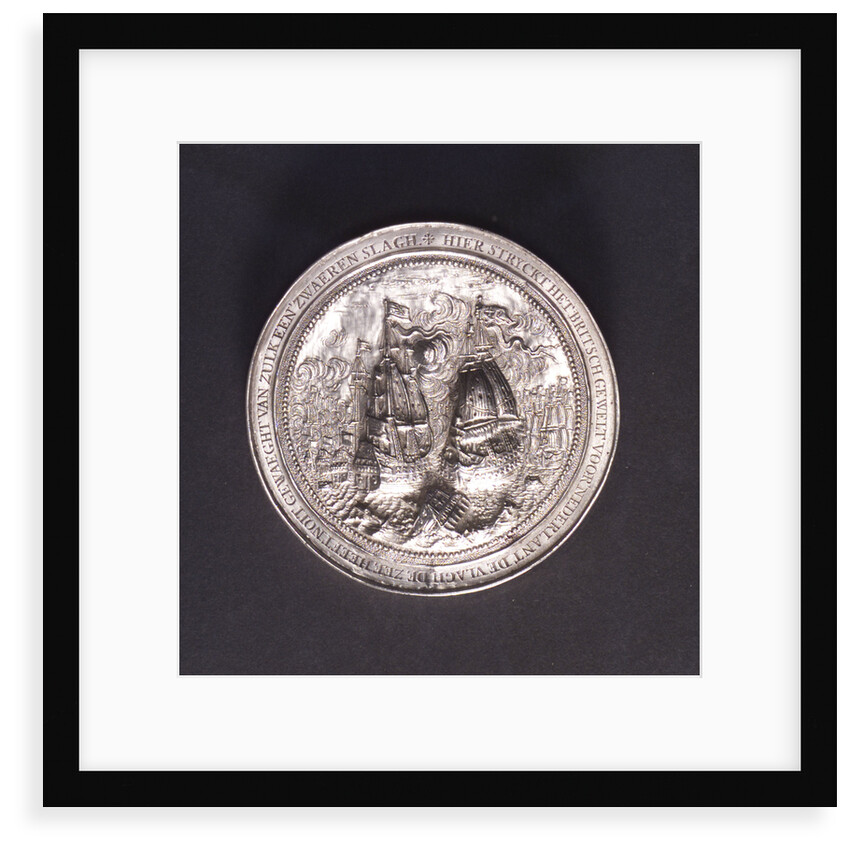 Medal commemorating the Battle of the Four Days and Admiral de Ruyter, 1666; reverse by O.M.