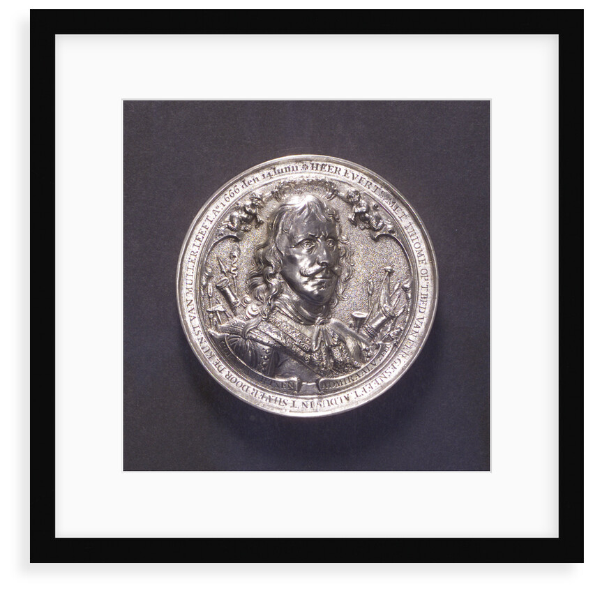 Medal commemorating the Battle of the Four Days and Admiral Evertsen, 1666; obverse by O.M.