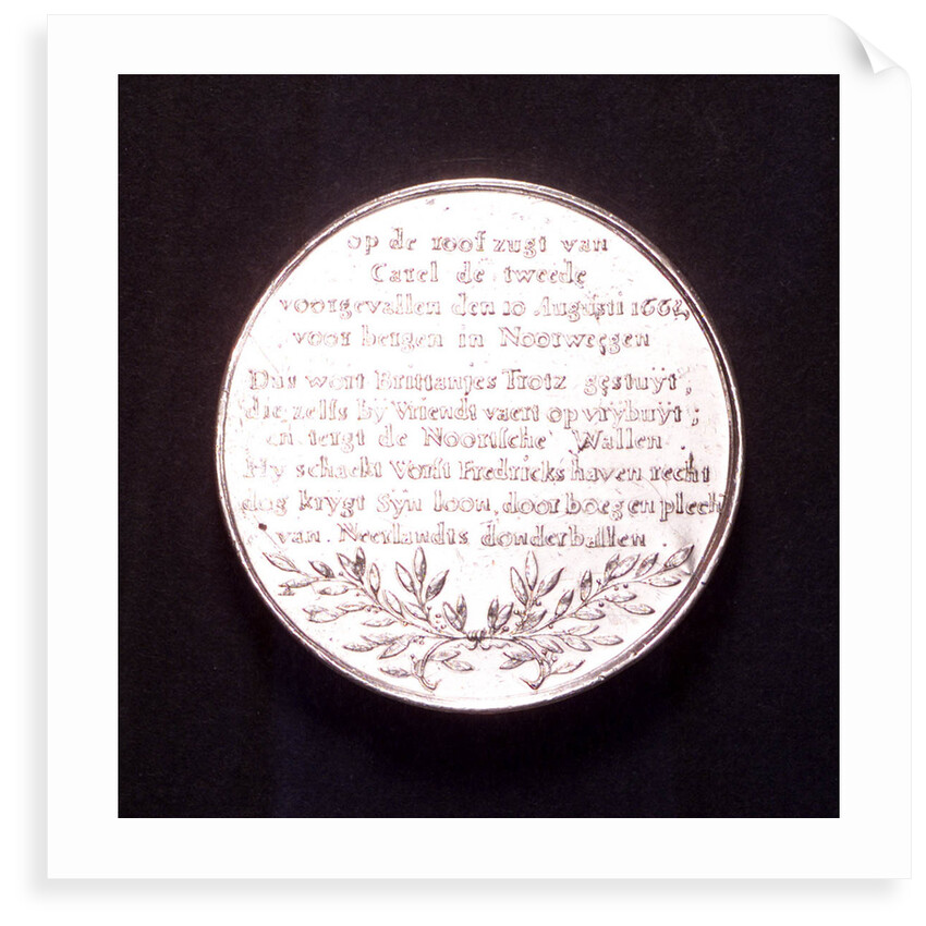 Medal commemorating the Battle of Bergen, 1665; reverse by J. Pool