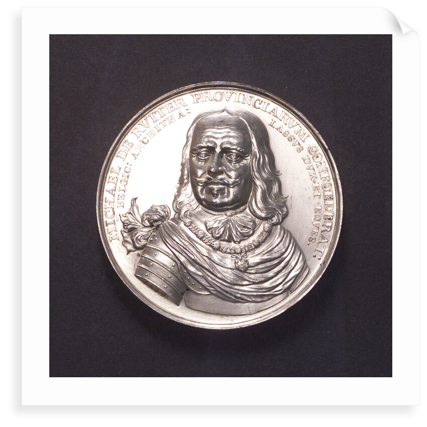 Medal commemorating the Battle of the Four Days and Admiral de Ruyter, 1666; obverse by C. Adolfszoon