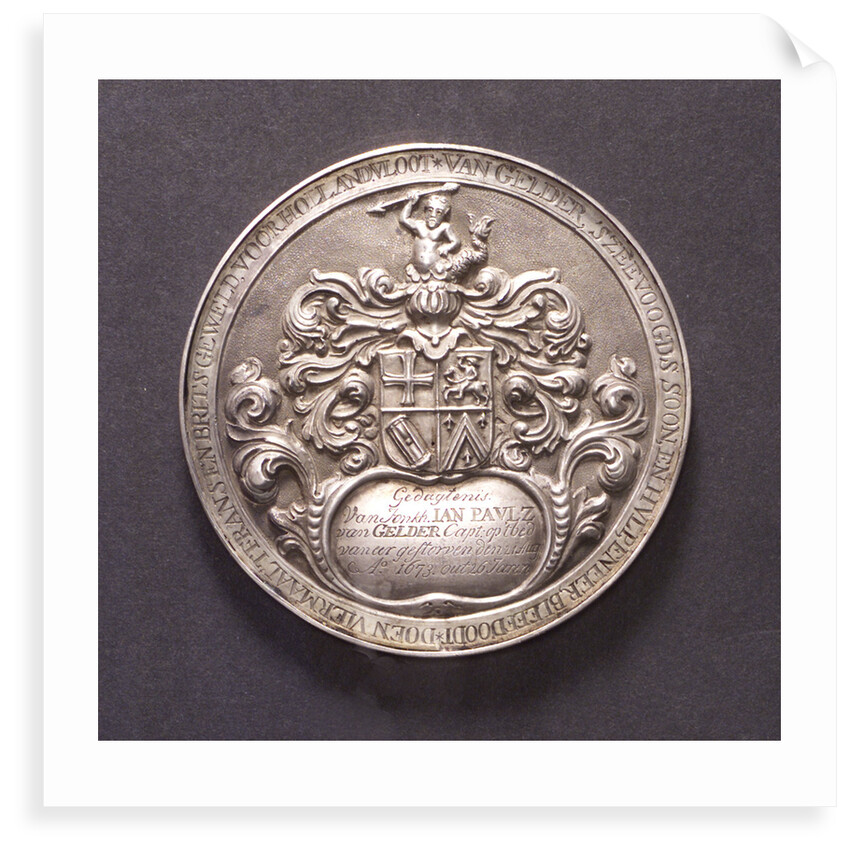 Medal commemorating action off the Helder and Captain Van Gelder, 1673; obverse by C. Adolfszoon