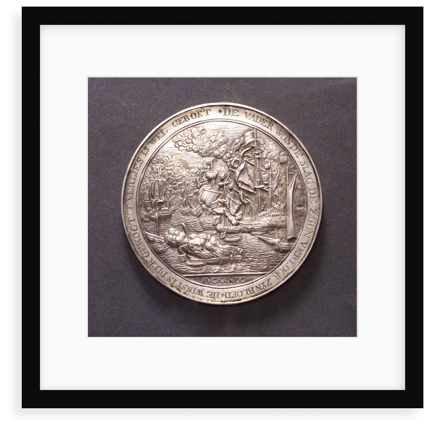 Medal commemorating action off the Helder and Captain Van Gelder, 1673; reverse by C. Adolfszoon